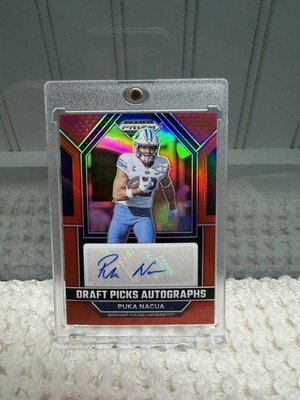 Panini 2023 Prizm Draft Picks Puka Nacua Auto Red Prizm Rookie BYU #DPA-PNU /199