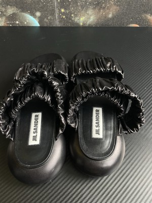 JIL SANDER Women Black Platform Leather Strap Sandals Size