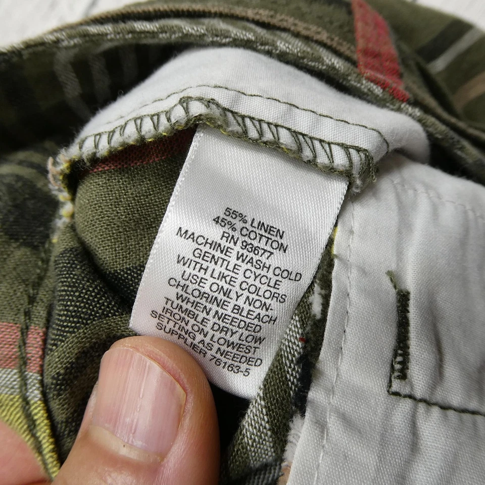 Liz Claiborne Shorts Womens 8 Multicolor Striped Classic Relaxed Linen Blend New - Image 4 of 4