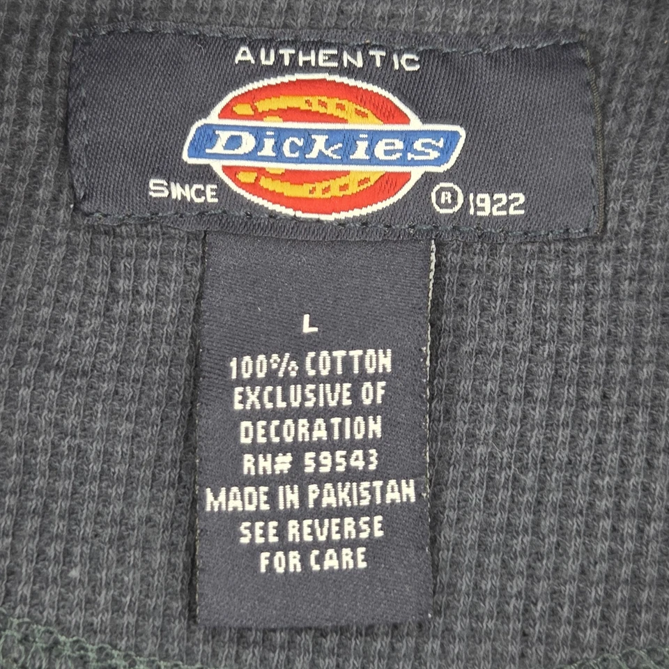 Camisa Térmica Dickies De Colección Para Hombre Talla Grande Azul Tejido Waffle Logo Años 90 1990 Foto 4 de 4