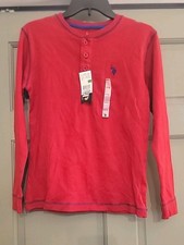 U.S. Polo Assn. Boys Long Sleeve Logo 100 Cotton Tee XL 14-16 NEW w. Tag