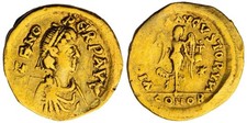 Roman Empire, Zeno, Second Reign (AD 476-491), AV Tremissis, Constantinople