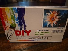 NEW Painting by Numbers 25cm 15cm Canvas Painting Set Flower NIB