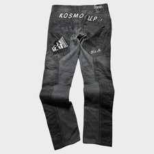 Kosmo Lupo Jeans K&M Men's Black and Grey Hybrid Denim Straight Leg Fit 32x32