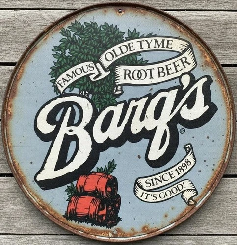 Barq's Root Beer 8" Diameter Vintage Novelty Metal Sign Made In USA