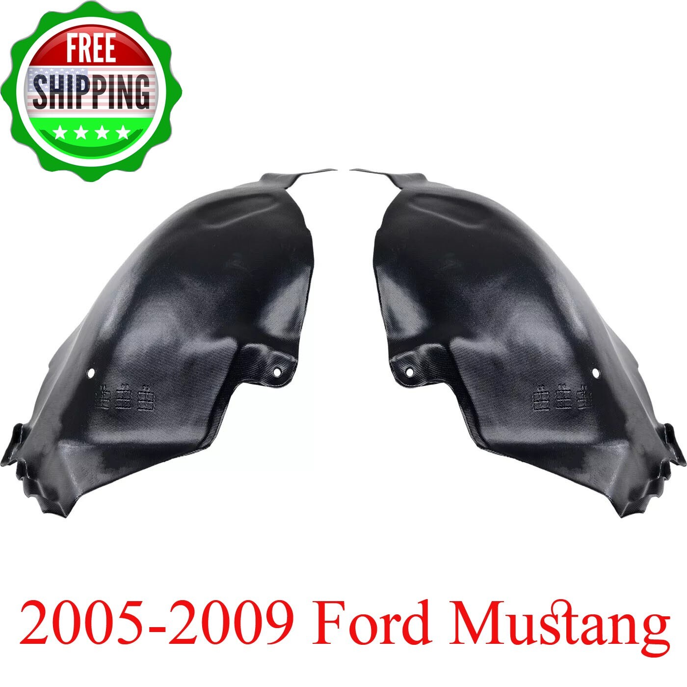 New Fender Liner Front LH & RH Rear Section For 2005-2009 Ford Mustang Set of 2