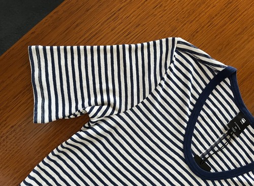 G-Star Raw SILBER Women's Stripe Slim fit T-shirt Size M Navy/White NEW WITH TAG - Picture 5 of 12