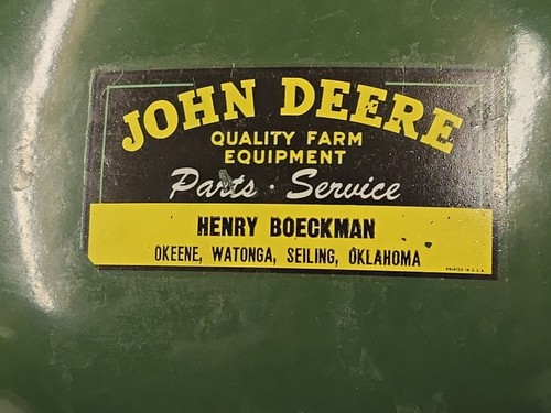 Vintage Original John Deere Dealership Advertising Enamel Shop Light Okeene OK - Picture 13 of 19