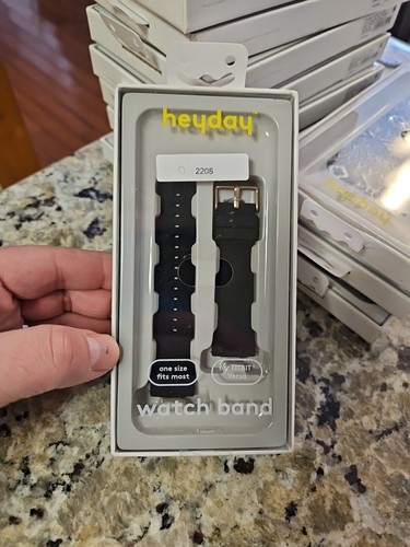 Heyday Silicone Watch Band For Fitbit Versa BLACK NEW IN BOX SEALED! - Picture 4 of 13