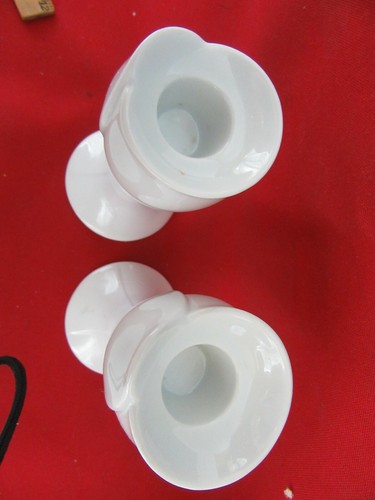 Par Juego de 2 Portavelas Blancas de Colección PORCELANA REAL Baviera KPM con Alemania - Imagen 8 de 8