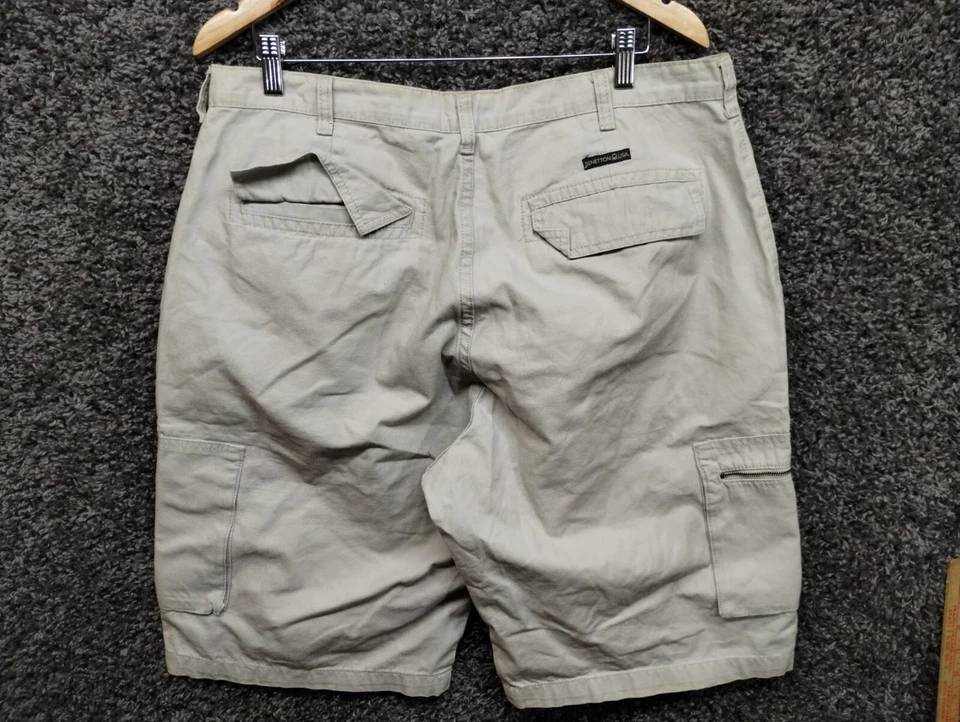 Шорты карго на молнии мужские Benetton США 36 серые летняя повседневная верхняя одежда - Изображение 4 из 4