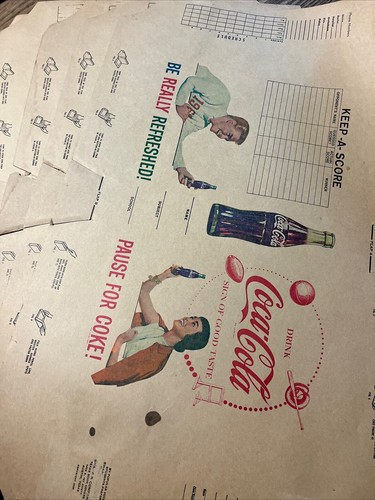Vintage 1930's Coca Cola Unused Paper Book Cover Sports Advertising Lot Of 9 - Picture 2 of 10
