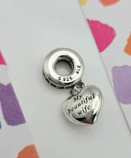 Authentic Pandora Silver My Beautiful Wife Forever Dangle a Charm