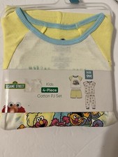 Sesame Street 4 Piece Kids Pajama Set New