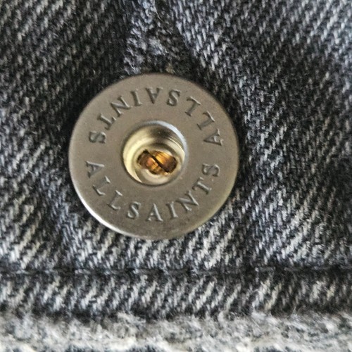 AllSaints Spirit Jacket Size M Organic Cotton Black Denim Hood Made In Turkey - Picture 11 of 24