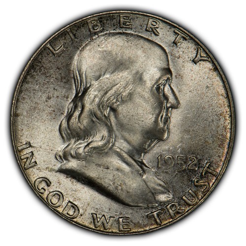 1952 50c Franklin Half Dollar - Vibrant Color Toning - NGC MS 66 FBL - SKU-X586 - Picture 4 of 6