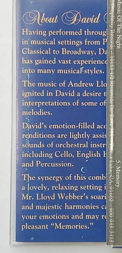 Andrew Lloyd Webber Cassette Tape The Music Of Performed By David Raintree - Picture 10 of 10