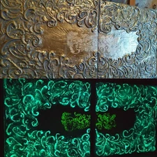 Author's painting on canvas, glows in the dark