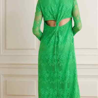Ganni Cutout Twisted Lace Midi Dress | eBay