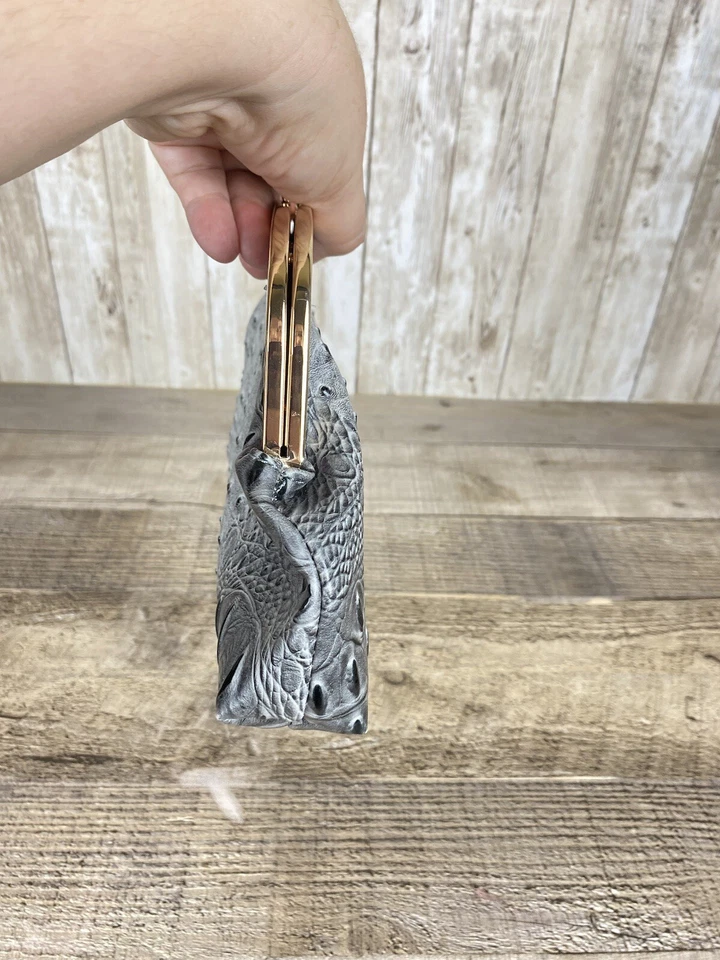 Серый страус искусственной кожи застежки трансформируемый сумка через плечо сумочка - Изображение 4 из 4