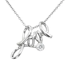 Love Necklace with 5.2mm Crystal Stainless Steel Pendant By Controse