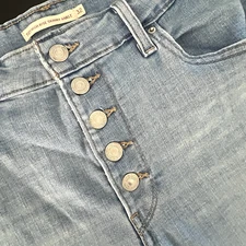 Levi Strauss Jeans Womens 32 721 High Rise Button Fly Skinny Ankle Blue Y2K Pant