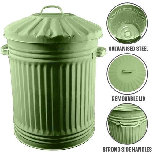 large 65l metal bin rubbish waste paper bathroom bedroom colour dustbin kitchen - Picture 70 of 83