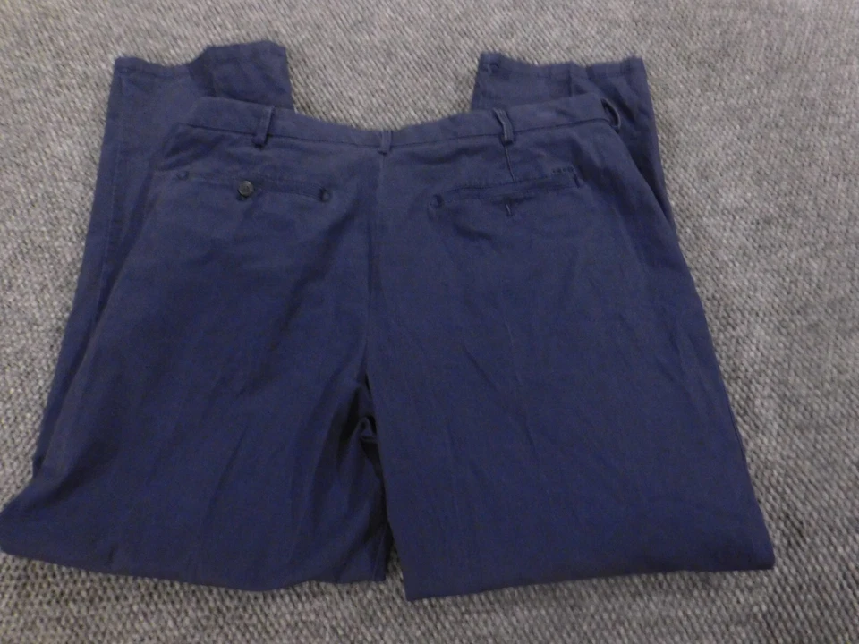 Izod Hombre Pantalones 38x30 Azul Recto Chino Clásico Foto 4 de 4