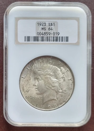 1923 Peace Dollar $1 NGC MS64 UNCIRCULATED OLD NGC SLAB #65265