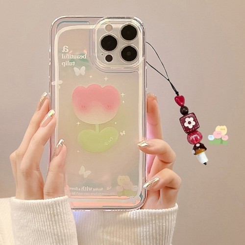 Mushroom Charm Phone Strap Heart Bead Keychain Keyring for Women Bag Backpack - Zdjęcie 5 z 8