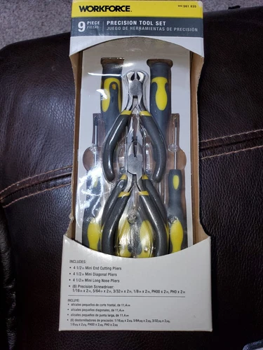 WORKFORCE 9 Piece Precision Tool Set 561835 NEW screwdrivers Pliers Cutters