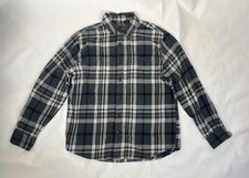 Woolrich Shirt Men  s Large Plaid Gray Yellow Button Up Thick Flannel Cotton