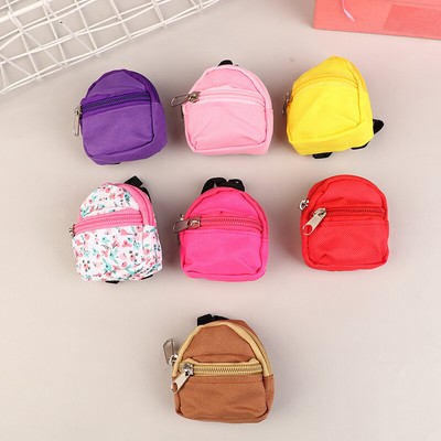 Mini Backpack Keychain Cute Zipper Schoolbag Keyring For Coin Purse Pend*j*