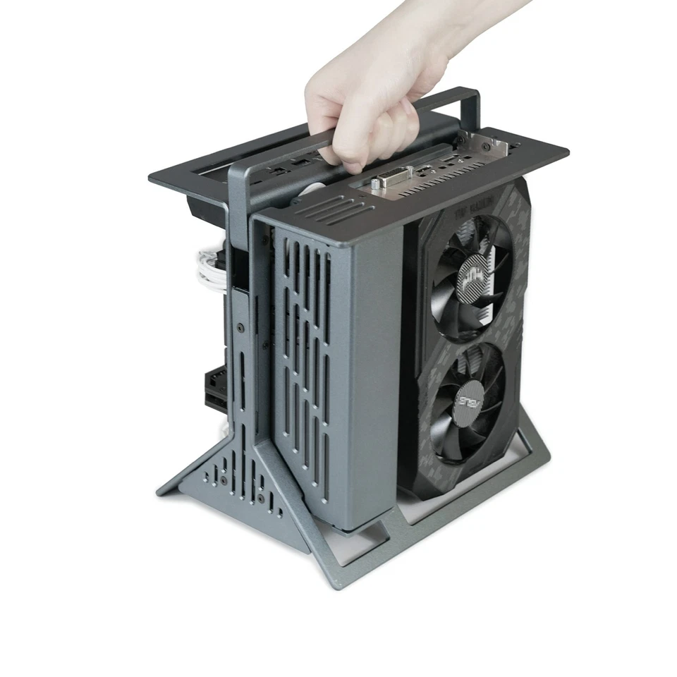 Dark Grey XTIA MINI ITX Open Case Mini Tower Case 1U FLEX Computer Case NEW 1PC - Image 2 of 4