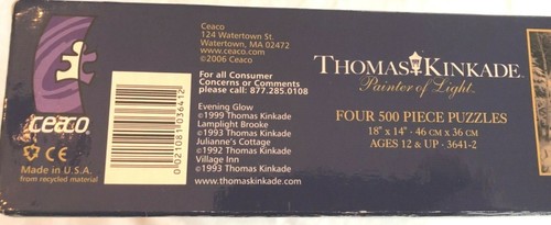 THOMAS KINKADE FOUR 500 PIECE PUZZLES FOUR SEASONS 18" BY 14" BRAND NEW B9 - Picture 8 of 9