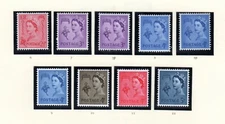 GUERNSEY 9 stamps COMPLETE SET pre decimal SG 6  TILL  SG 12 UM 