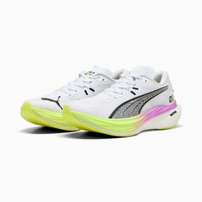 PUMA Deviate Nitro 3 Ekiden Glow 311894_01 White Pure Magenta Yellow Alert