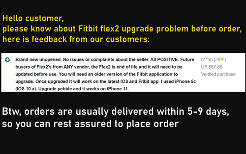 Fitbit Flex 2 Activity Tracker - Black (FB403BK) with S and L Bands - 第 3/7 張圖片