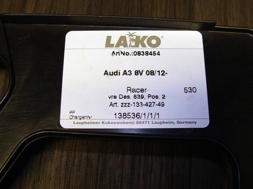 Textilfußmatten Autoteppich Original Lako  Audi A3 (8V) Premium 4er Satz - Bild 3 von 6