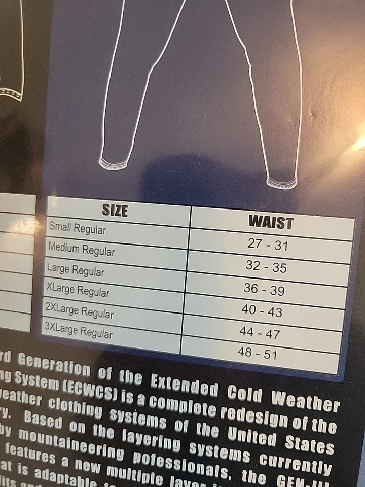 Tru Spec Men's Tan Thermal Bottoms Sand Gen-III ECWCS Level I Size L/Regular NEW - Image 3 of 4