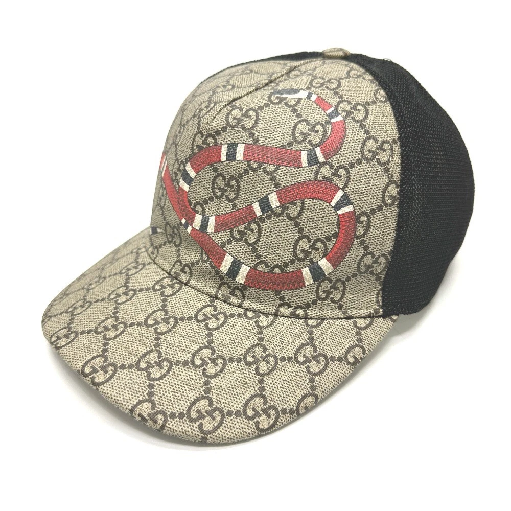 Chapeau casquette de baseball imprimé GUCCI 426887 GG GG toile suprême beige
