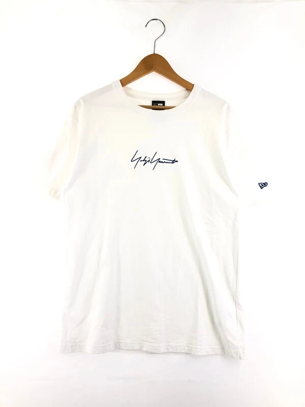 YOHJI YAMAMOTO X NEW ERA SHORT-SLEEVED T-SHIRT LOGO MEN WHITE COTTON SIZE L USED