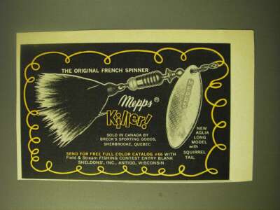 1966 Mepps Killer! Aglia Long model with Squirrel Tail Lure Ad