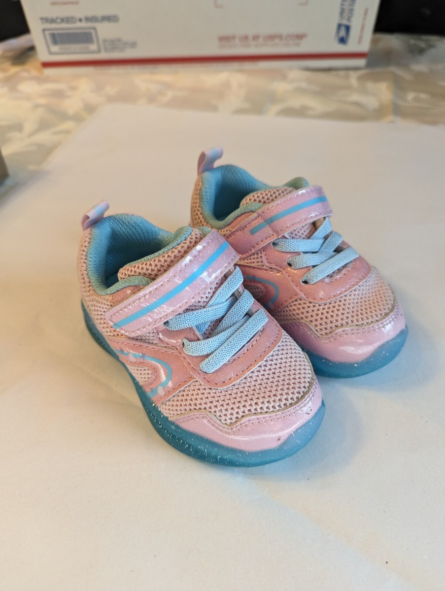 Little Girls Size Pink Sneakers With Light up Soles