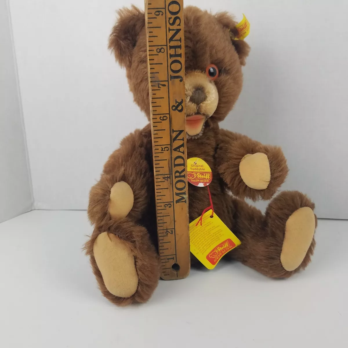 Oso de peluche original STEIFF marr n mohair boca abierta 10
