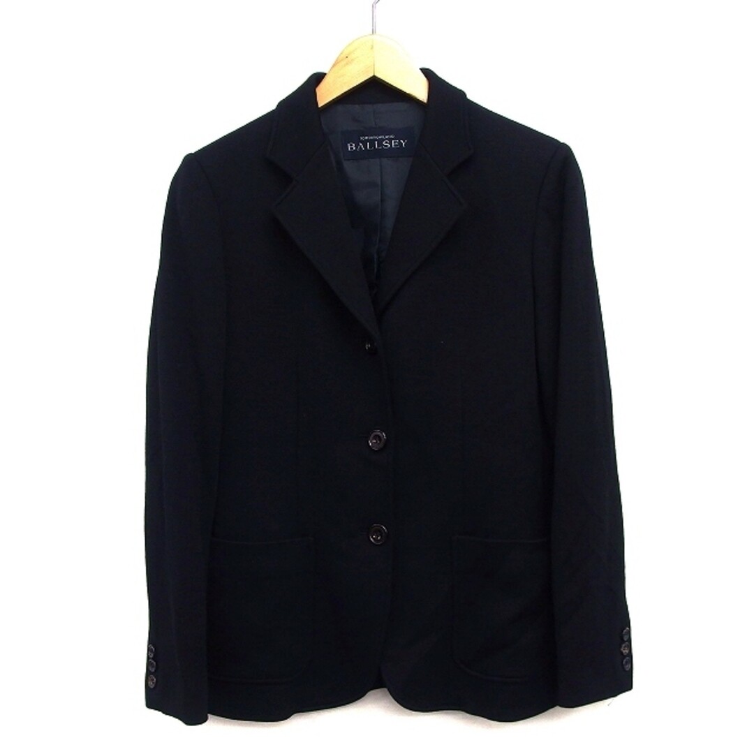 Ballsey Tomorrowland Tailored Jacket Single Plain Wool Hair Black  