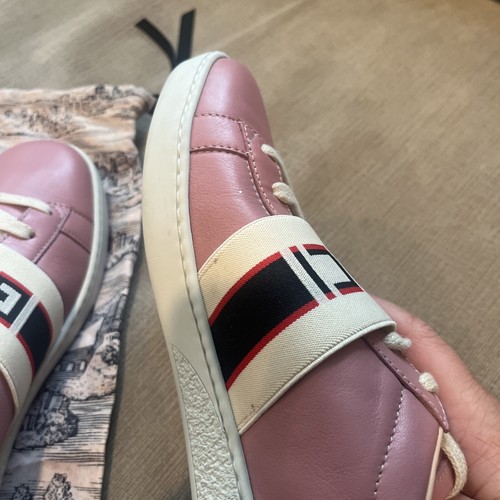 Zapatillas bajas Gucci de cuero rosa Ace Gucci a rayas talla 38 - Imagen 7 de 11