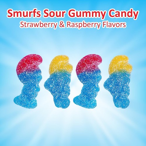 Caramelo gomoso Haribo Sour Smurfs 12 libras caramelos suaves a granel gomitas - Imagen 2 de 5