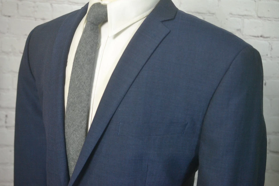 Abrigo Blazer Chaqueta Abrigo Deportivo Bar III Para Hombres Azul Lana TALLA 46R Foto 2 de 4