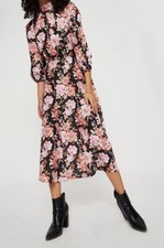 DOROTHY P3RKINS LADIES CUT OUT BACK MIDAXI DRESS PINK FLORAL NEW (ref 402) SALE
